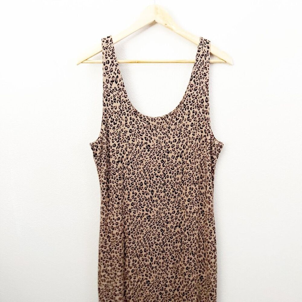 BAR III | Animal Cheetah Print Bodycon Midi Dress Black Brown Tan | Size XL - Picture 4 of 8